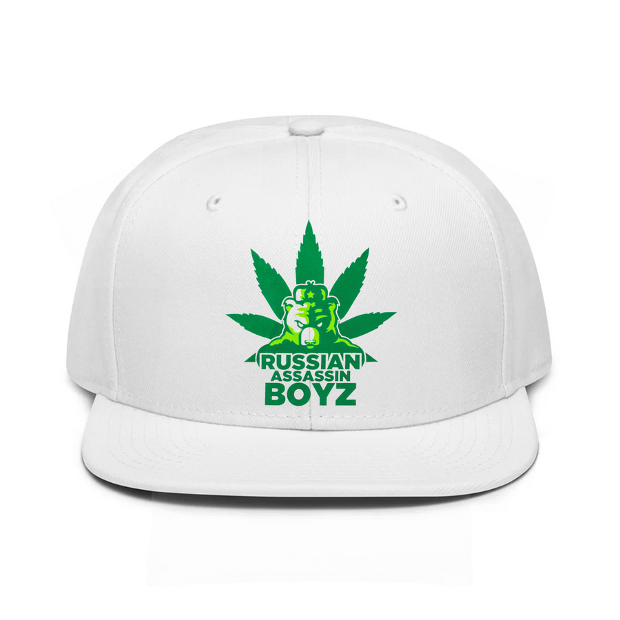 RAB Green Logo SnapBack Hat- White